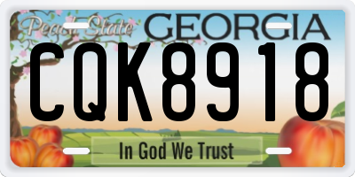 GA license plate CQK8918