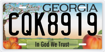GA license plate CQK8919