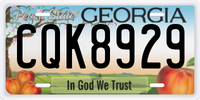 GA license plate CQK8929