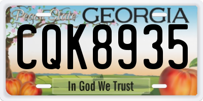 GA license plate CQK8935