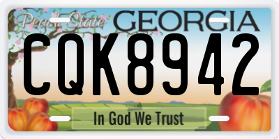 GA license plate CQK8942