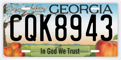 GA license plate CQK8943