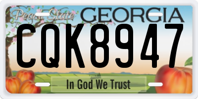 GA license plate CQK8947