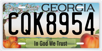 GA license plate CQK8954