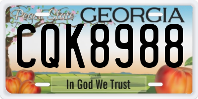 GA license plate CQK8988