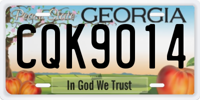 GA license plate CQK9014