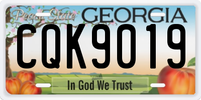 GA license plate CQK9019