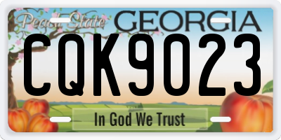 GA license plate CQK9023