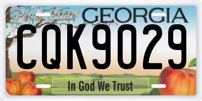 GA license plate CQK9029