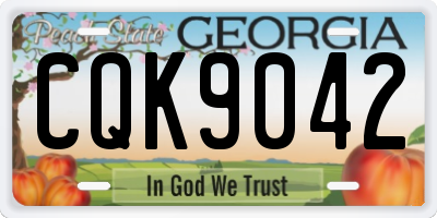 GA license plate CQK9042
