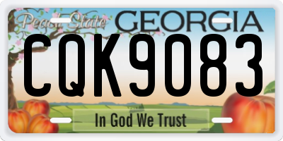 GA license plate CQK9083