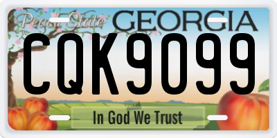 GA license plate CQK9099