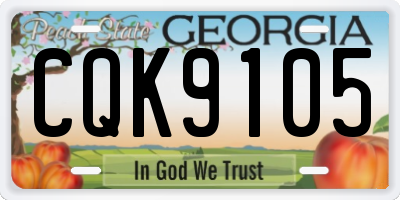GA license plate CQK9105