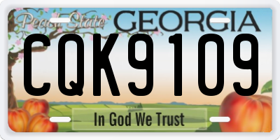 GA license plate CQK9109