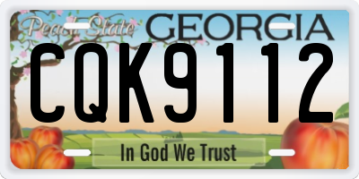 GA license plate CQK9112