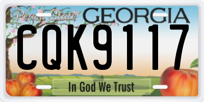 GA license plate CQK9117