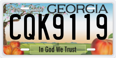 GA license plate CQK9119