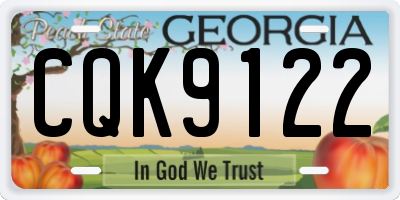 GA license plate CQK9122