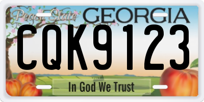 GA license plate CQK9123