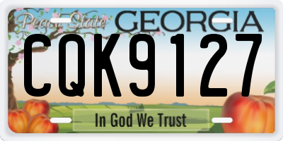 GA license plate CQK9127