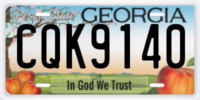 GA license plate CQK9140