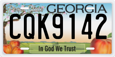 GA license plate CQK9142