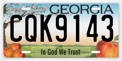 GA license plate CQK9143