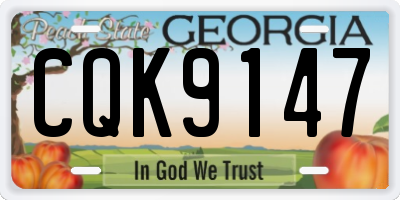 GA license plate CQK9147