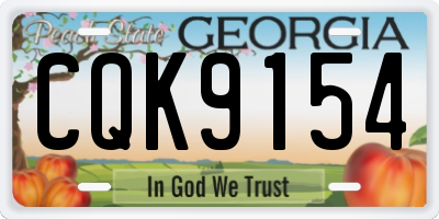 GA license plate CQK9154