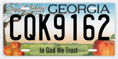 GA license plate CQK9162