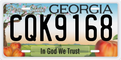GA license plate CQK9168