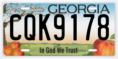 GA license plate CQK9178