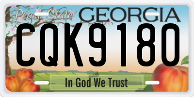 GA license plate CQK9180