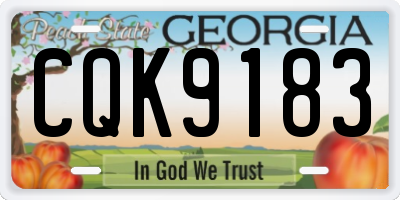 GA license plate CQK9183