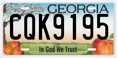 GA license plate CQK9195