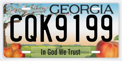 GA license plate CQK9199