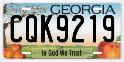 GA license plate CQK9219