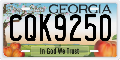 GA license plate CQK9250