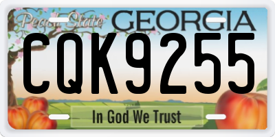 GA license plate CQK9255