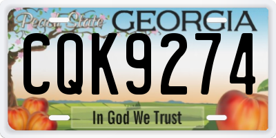 GA license plate CQK9274