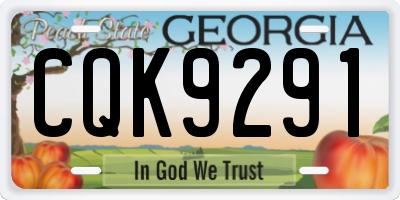 GA license plate CQK9291