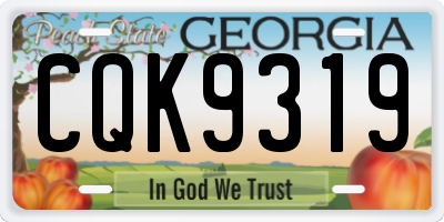 GA license plate CQK9319