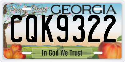 GA license plate CQK9322