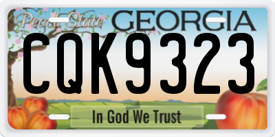 GA license plate CQK9323