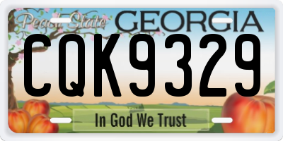 GA license plate CQK9329