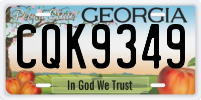 GA license plate CQK9349
