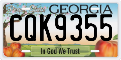GA license plate CQK9355