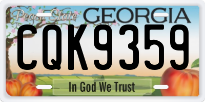 GA license plate CQK9359
