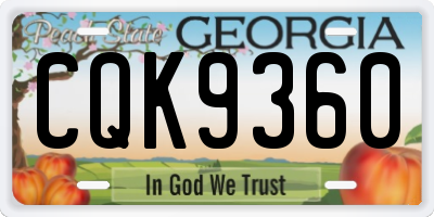 GA license plate CQK9360