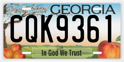GA license plate CQK9361
